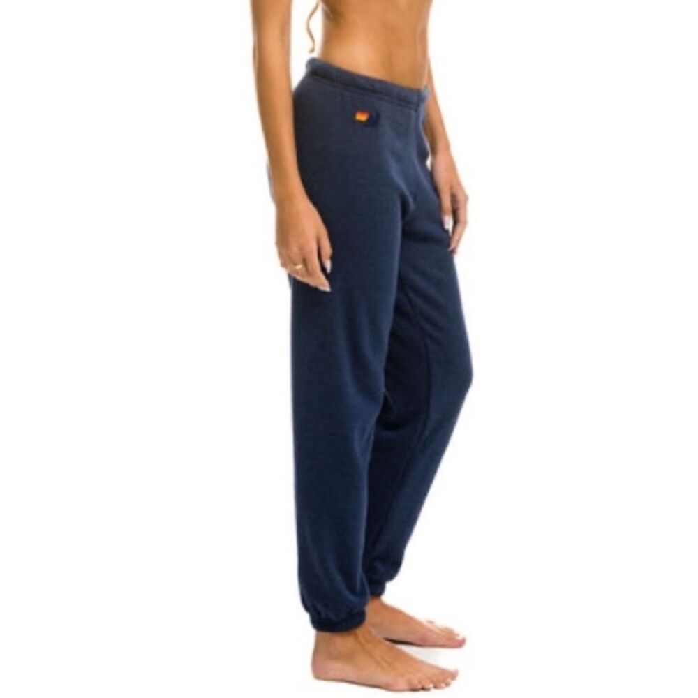 Aviator Nation Five Stripe Rainbow Sweatpants Classic Navy Colorway size Medium - Picture 8 of 15